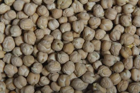 Background of chick-peas close up. Flat lay. Stock-Fotos