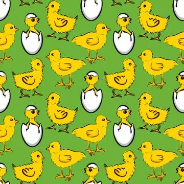 Background with chickens Stock Illustration
