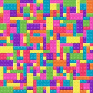 Background of child plastic building block Illustrazione stock