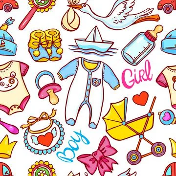 Background of children things Stock Illustration