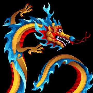 Background with Chinese dragon. Stock Illustration