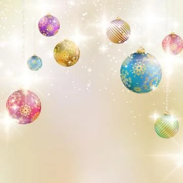 Background with Christmas balls. Stock Illustration