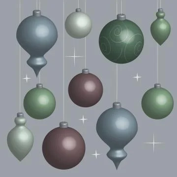 Background Christmas balls soft in 3D Stock Illustration