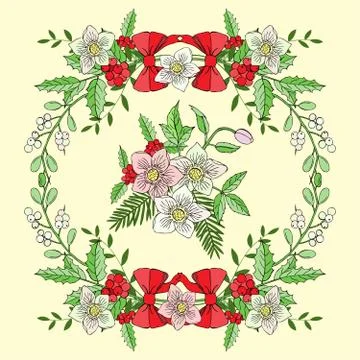 Background with Christmas decoration Stock Illustration