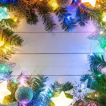 Background with Christmas decorations Stock Photos
