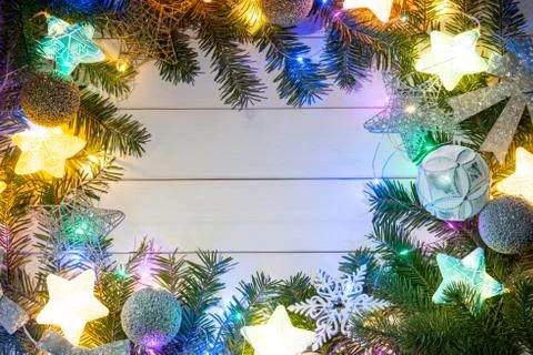 Background with Christmas decorations Stock Photos