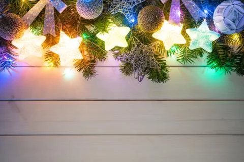 Background with Christmas decorations Stock Photos
