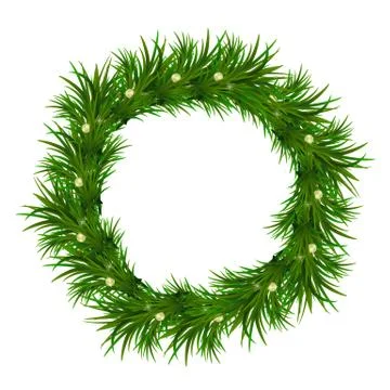 Background with christmas tree branches and space for text. Realistic fir-tre Stock Illustration