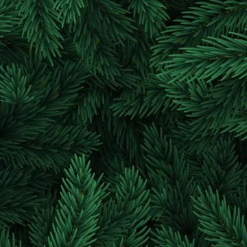 Background Christmas tree branches. Festive Xmas border of green branch of pine 스톡 일러스트