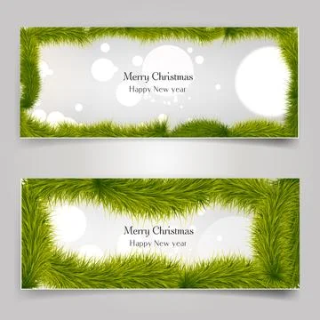 Background with christmas tree elements Stock Illustration