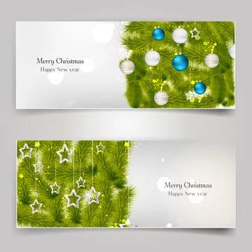 Background with christmas tree elements Stock Illustration