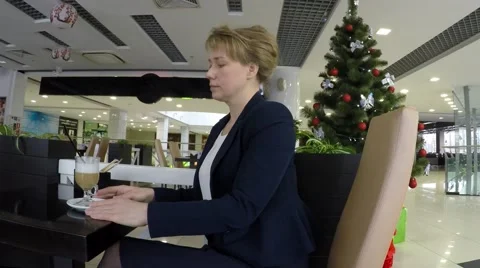 In the background a Christmas tree. Video stock 58685235