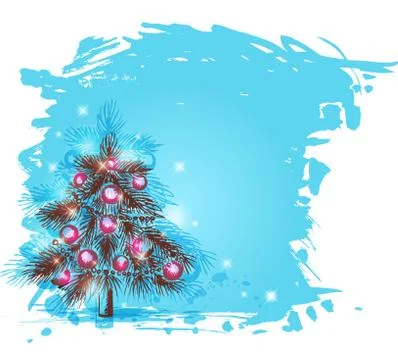 Background with Christmas tree Stock Illustration