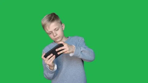 On the background of a chromakey Foto stock