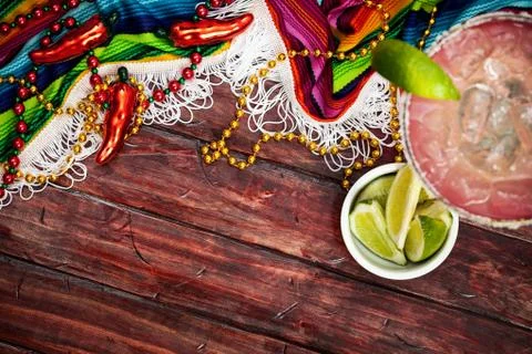 Background: cinco de mayo celebration with margarita Stock Photos