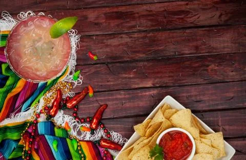 Background: Cinco De Mayo Celebration With Margarita Stock Photos