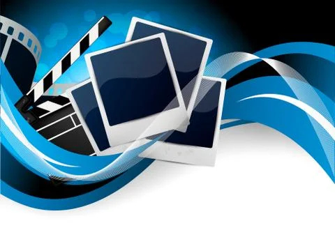 Background with cinema elements Stock Illustration