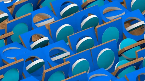 BackGround Circle Cube Loop Isometric Video stock 160716818