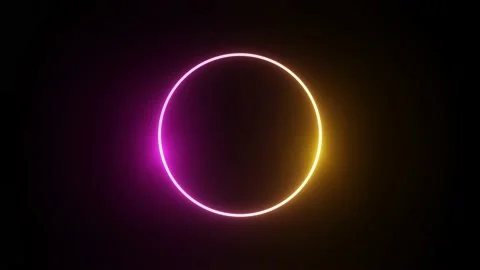 Background in a circle. Neon lamps Stock Footage 165658922