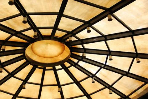 Background with circle structure under roof Stock Photos