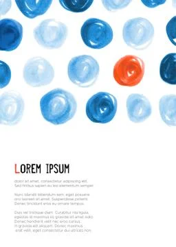 Background with circles in minimalistic style. Design template with place for Illustrazione stock