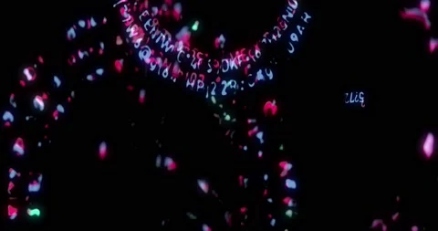 Background of circles with numbers and letters. Abstract digital code. Stock Footage 131273013