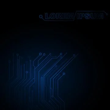 Background of the circuit. New technologies in design on a black background.. 库存插图