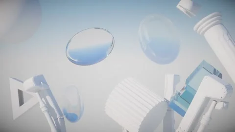 Background with classical architectural elements and columns pop art style Stock Footage 301656412