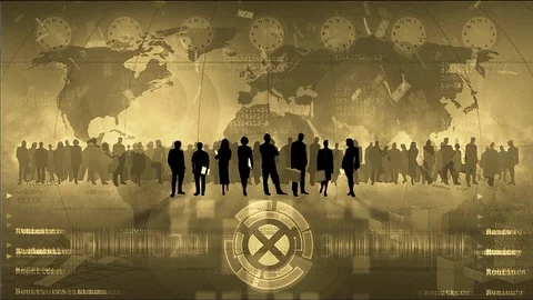 Background clip with economical illustrations. Vídeos de archivo 108189591