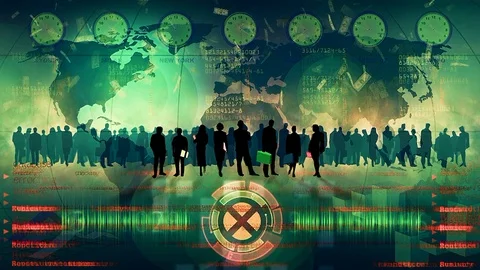 Background clip with economical illustrations. Stock Footage 108189703