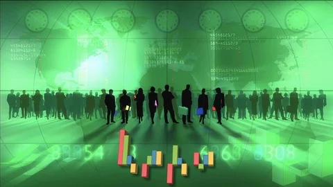 Background clip with economical illustrations. Stock Footage 108890302