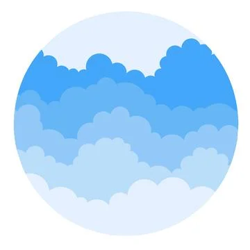 Background of clouds and blue sky in round Stock Illustration