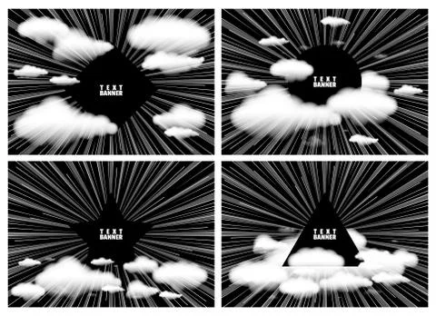 Background with clouds and space for text. Radial rays with effect explosion イラスト素材