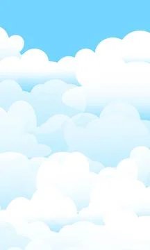 Background of clouds on a blue sky. Vertical blank for poster Stock Illustration