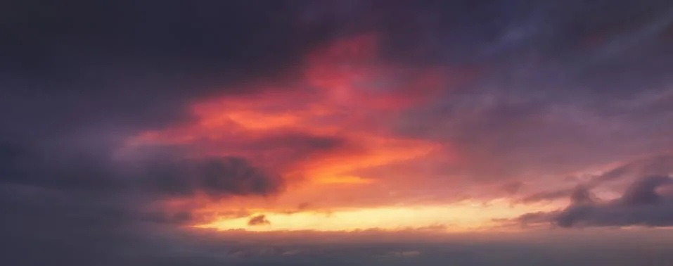 Background of cloudscape at dusk with red clouds on sky Stock Photos