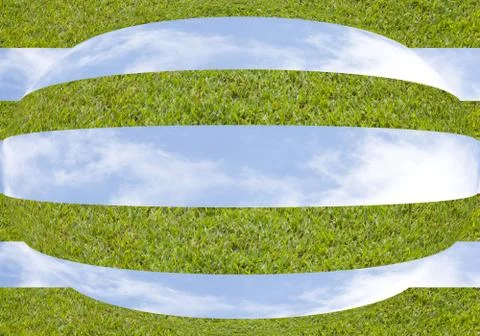 Background of cloudy sky and grass Stock Illustration