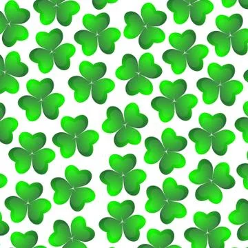 Background of clover on a white background for the holiday of St. Patrick s Day Stock Illustration