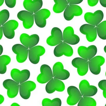 Background of clover on a white background for the holiday of St. Patrick s Day Stock Illustration
