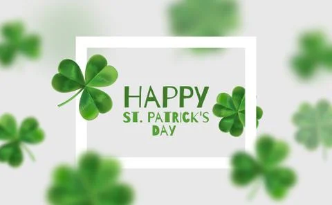 Background with clovers 3d effect. Stock Illustration