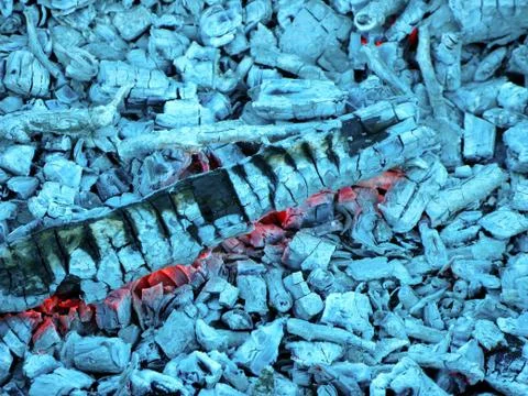 Background coals and heat after the fire Stock Photos