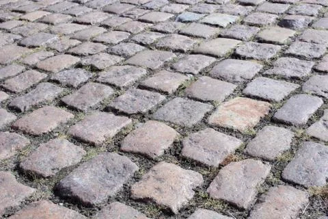 Background, cobblestone cobblestone road Foto stock