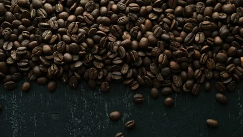 Background with coffee beans. 4K stop motion animation Stock Footage 171816774