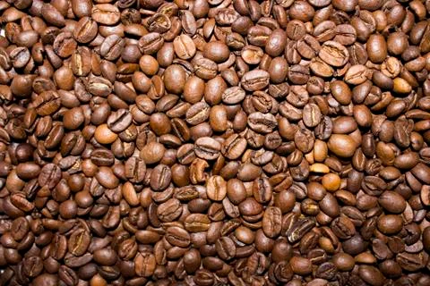 Background with coffee beans Stock Photos