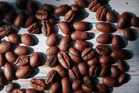 Background with coffee beans Stock Photos