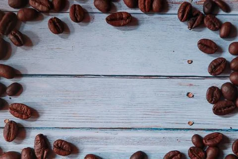 Background with coffee beans Stock Photos