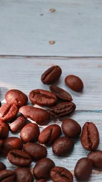 Background with coffee beans Stock Photos