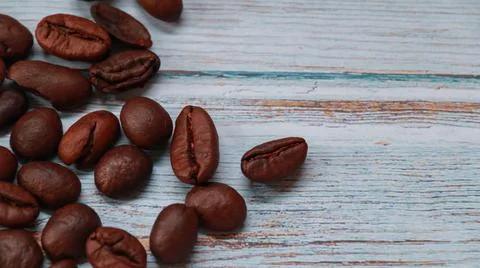 Background with coffee beans Stock Photos