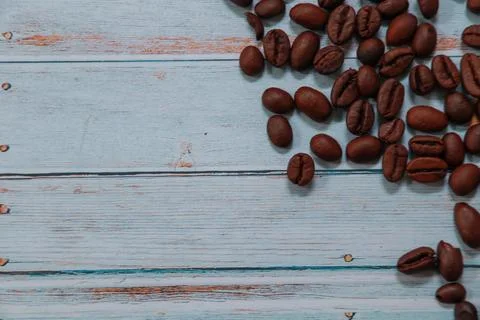 Background with coffee beans Stock Photos