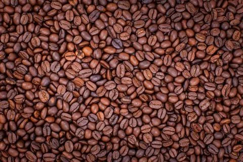 Background of coffee beans, wallpaper Stock Photos