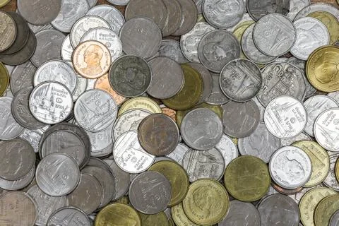 Background of the coins Stock Photos